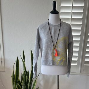 SOULCYCLE SUPER SOFT CROP GRAPHIC GRAY SWEATSHIRT ~ HOODIE SHIRT TOP JEANS PANTS